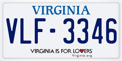 VA license plate VLF3346