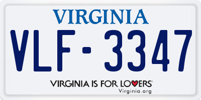VA license plate VLF3347