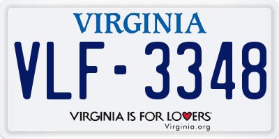 VA license plate VLF3348