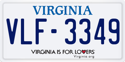VA license plate VLF3349