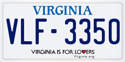 VA license plate VLF3350