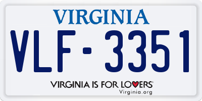 VA license plate VLF3351