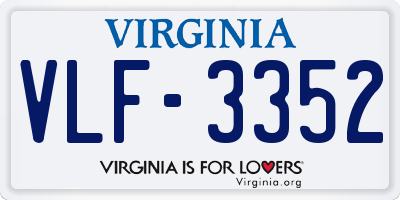 VA license plate VLF3352