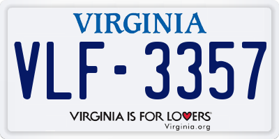 VA license plate VLF3357
