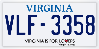 VA license plate VLF3358
