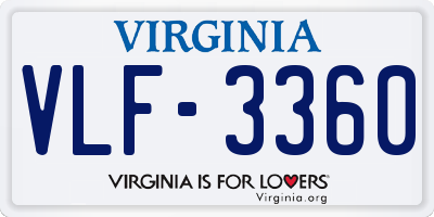 VA license plate VLF3360