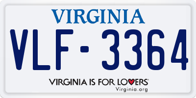 VA license plate VLF3364