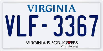 VA license plate VLF3367