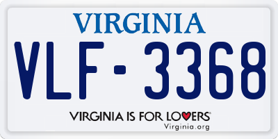 VA license plate VLF3368