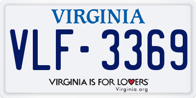 VA license plate VLF3369