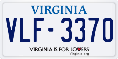 VA license plate VLF3370