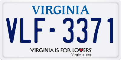 VA license plate VLF3371