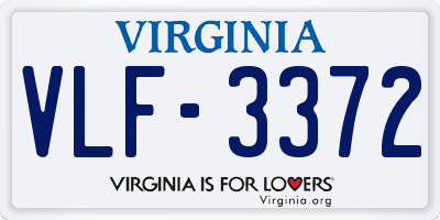 VA license plate VLF3372
