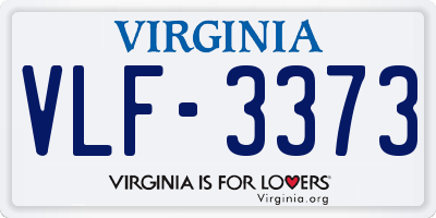 VA license plate VLF3373