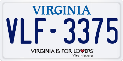 VA license plate VLF3375