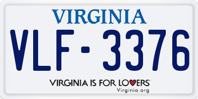 VA license plate VLF3376