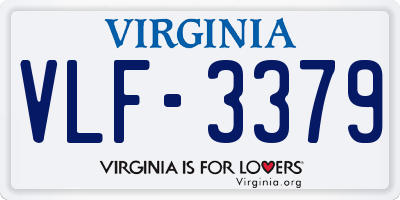 VA license plate VLF3379