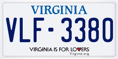 VA license plate VLF3380