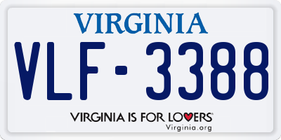 VA license plate VLF3388