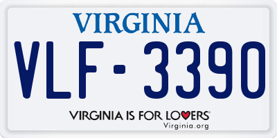 VA license plate VLF3390