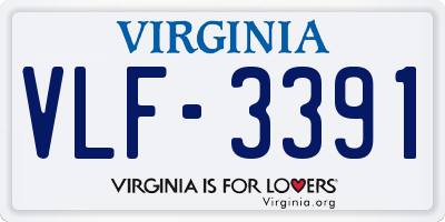 VA license plate VLF3391