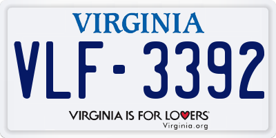 VA license plate VLF3392
