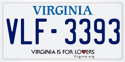 VA license plate VLF3393