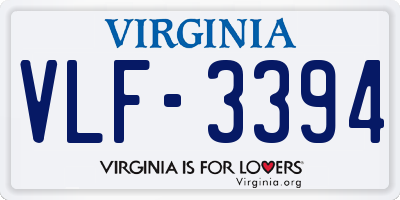 VA license plate VLF3394