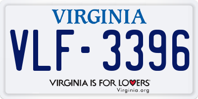 VA license plate VLF3396