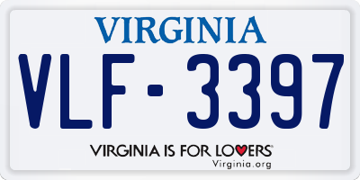 VA license plate VLF3397