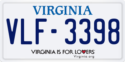 VA license plate VLF3398