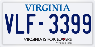 VA license plate VLF3399