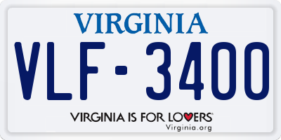 VA license plate VLF3400