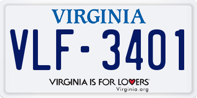 VA license plate VLF3401
