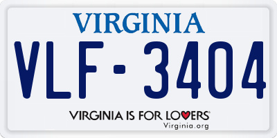 VA license plate VLF3404