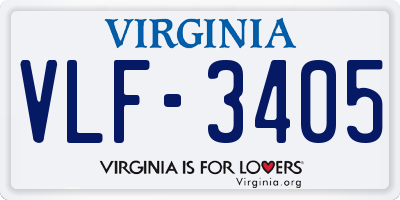 VA license plate VLF3405