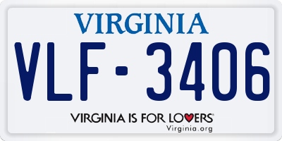 VA license plate VLF3406