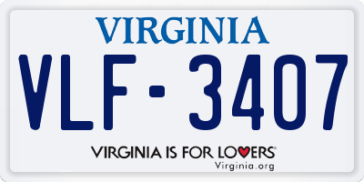 VA license plate VLF3407