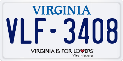 VA license plate VLF3408
