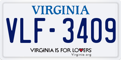 VA license plate VLF3409