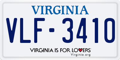 VA license plate VLF3410