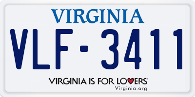 VA license plate VLF3411