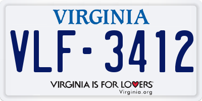 VA license plate VLF3412