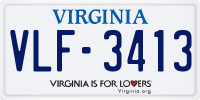 VA license plate VLF3413