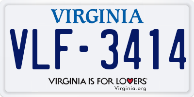 VA license plate VLF3414