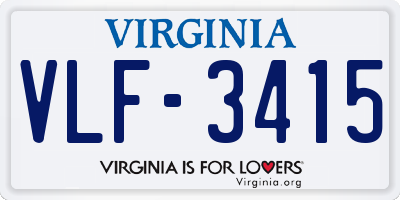 VA license plate VLF3415