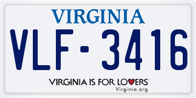VA license plate VLF3416