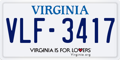 VA license plate VLF3417