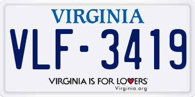VA license plate VLF3419