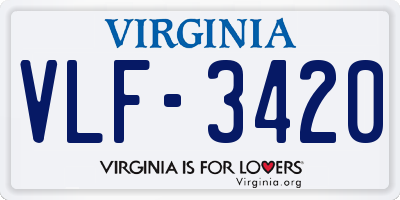VA license plate VLF3420